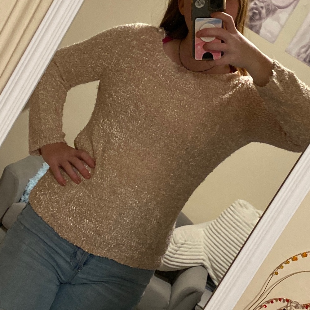 Tan shiny sweater